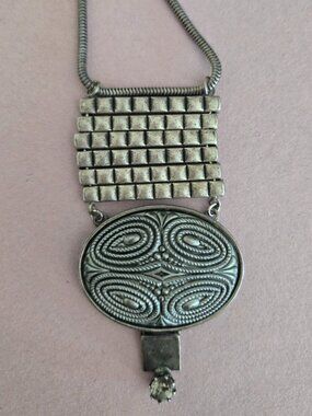 Vintage KIEN Pewter Modernist Necklace